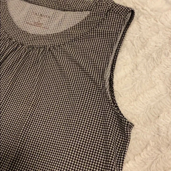 Talbots black and white houndstooth sleeveless top XL - Picture 7 of 8